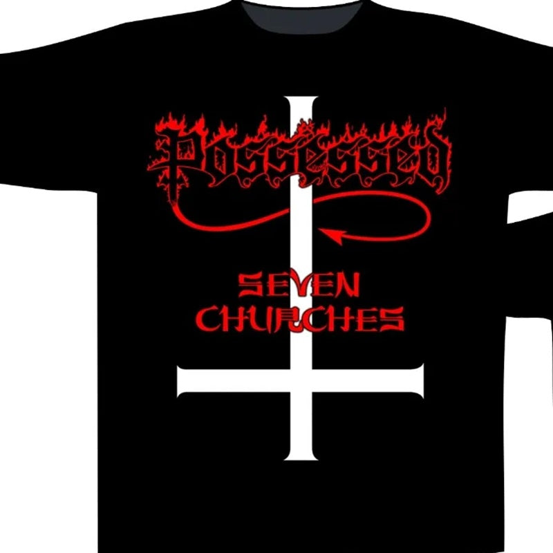T-shirt Possessed 'Seven Churches' Officiel - Neuf Avec étiquettes, Taille S, Couleur Noir, 100% Coton