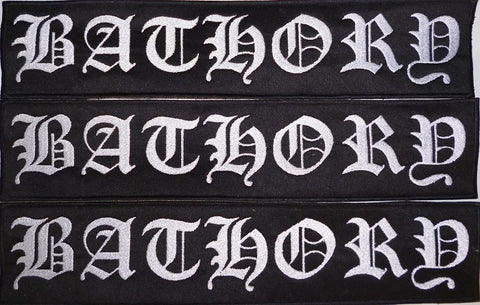 Bathory | Backstripe Stitched White Logo