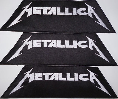 Metallica | Backstripe Stitched White Logo
