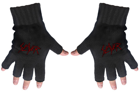 Slayer | Fingerless Gloves Red Scratched Logo