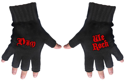 Dio | Fingerless Gloves Red Logo & We Rock
