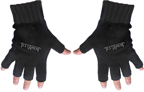 Testament | Fingerless Gloves Grey Logo