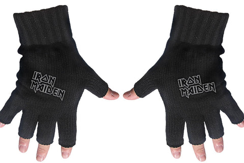 Iron Maiden | Fingerless Gloves White Logo