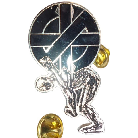Crass | Pin Badge Man Carrying Logo