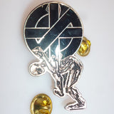 Crass | Pin Badge Man Carrying Logo