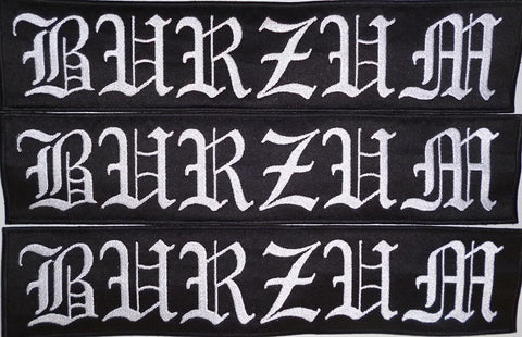 Burzum | Backstripe Stitched White Logo