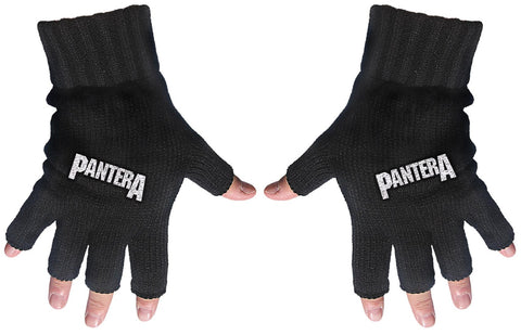 Pantera | Fingerless Gloves White Logo