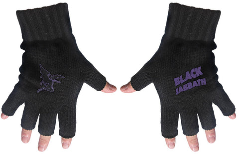 Black Sabbath | Fingerless Gloves Purple Logo & Devil