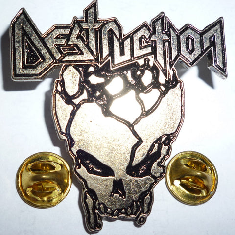 Destruction | Pin Badge Cracked Skull