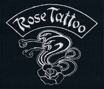 Rose Tattoo | Stitched White Snakes Logo